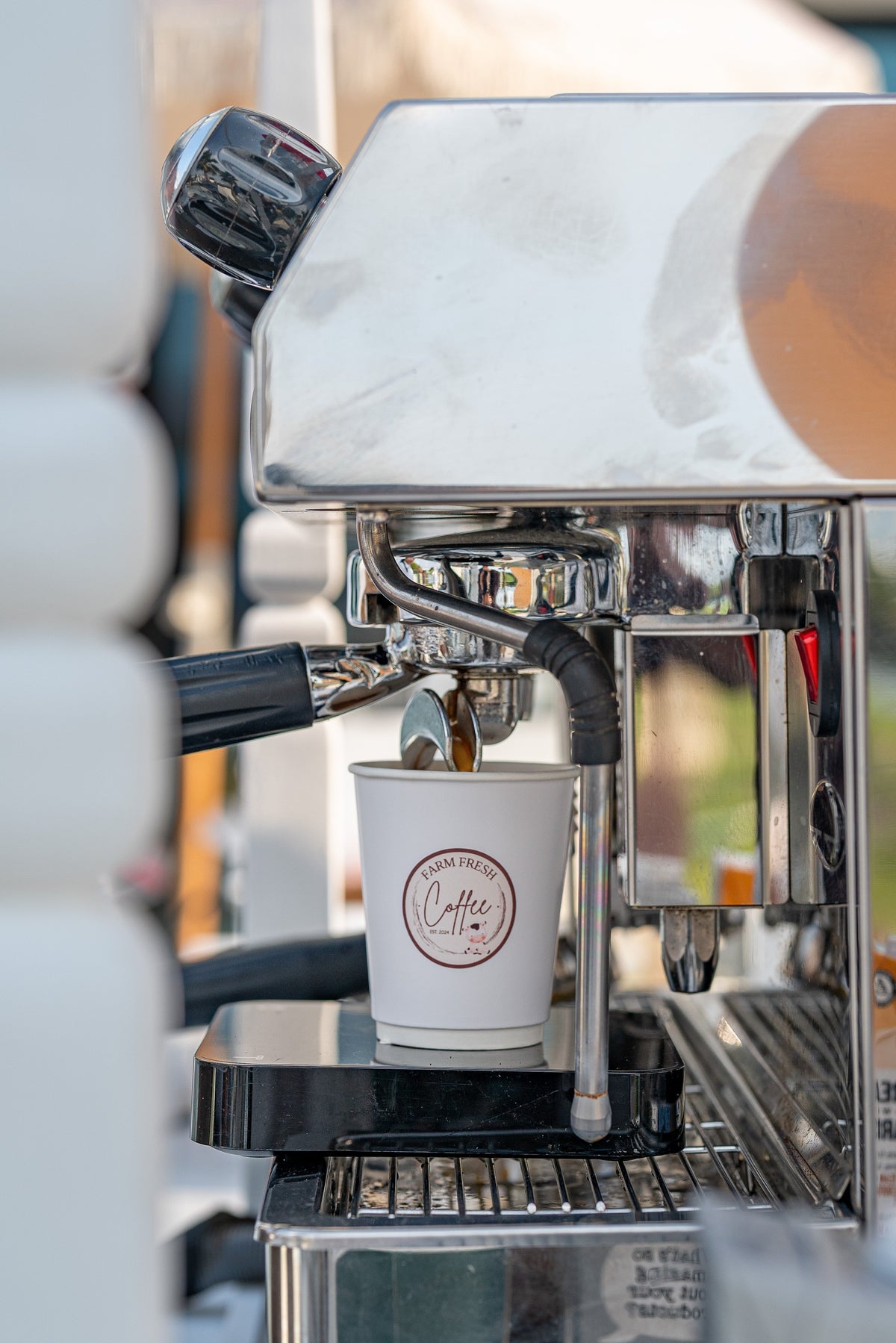Modern catering coffee station by Bella’s Carts for events and service