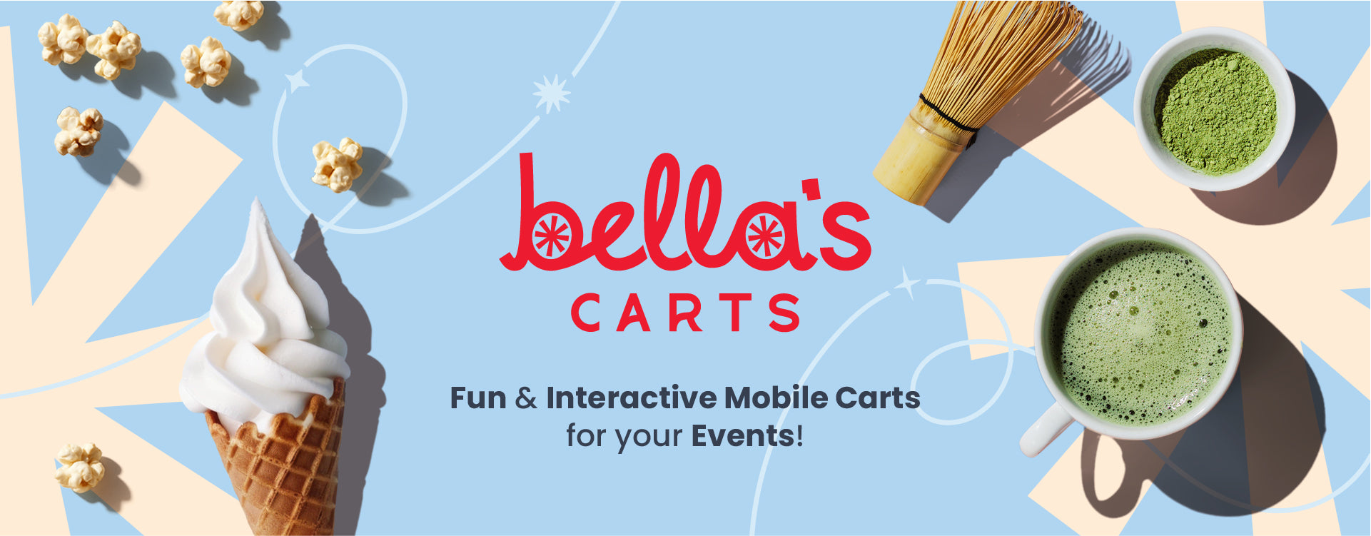 Bellas carts banner showcasing our top product Matcha